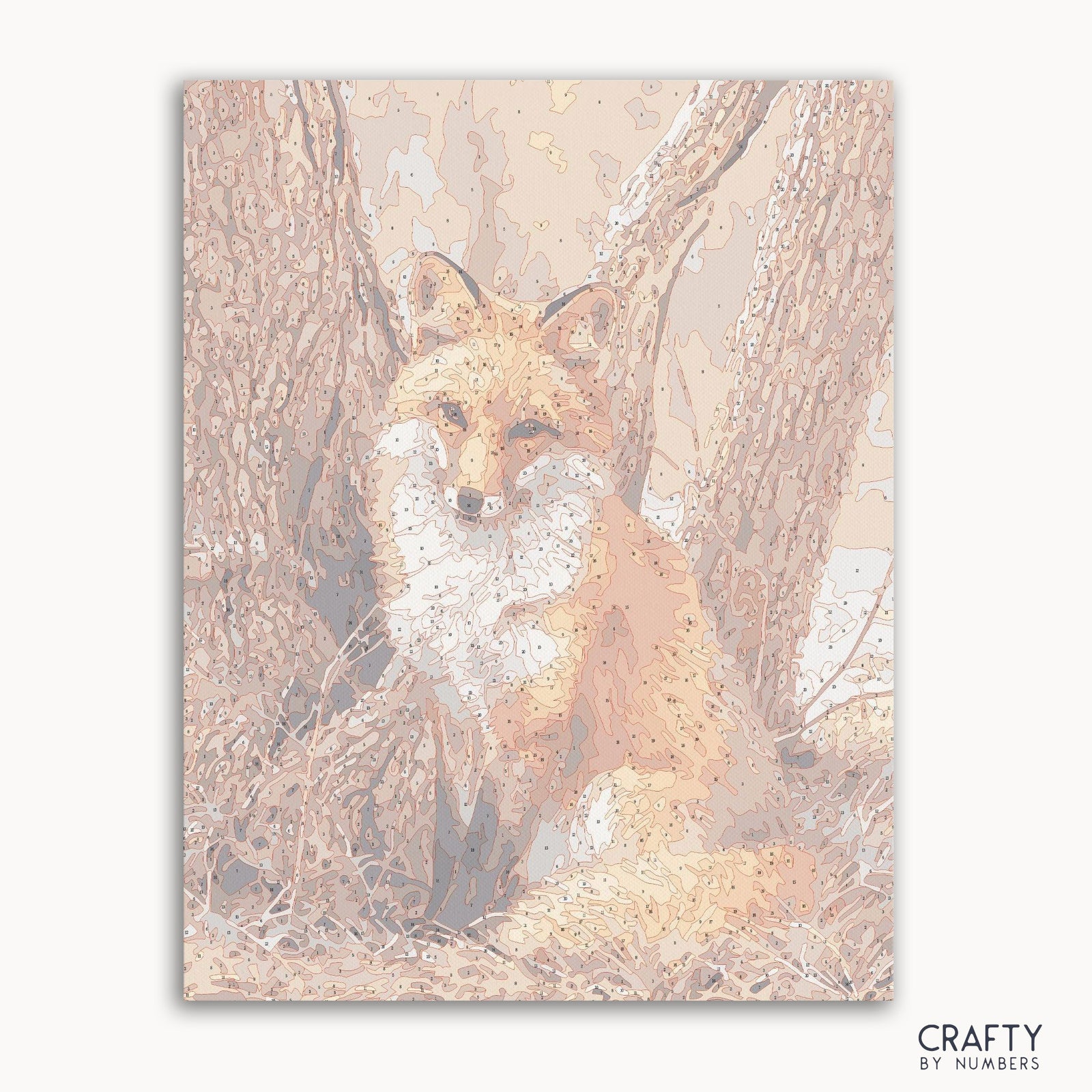 Wild Wolf Animal paint by numbers kit with canvas and paints