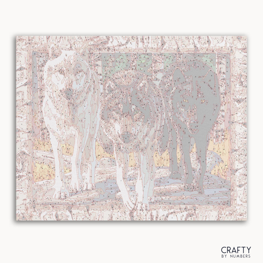 Wolf Friends Crafts painting inspired by famous paintings, featuring elements of vincent van gogh famous paintings style.