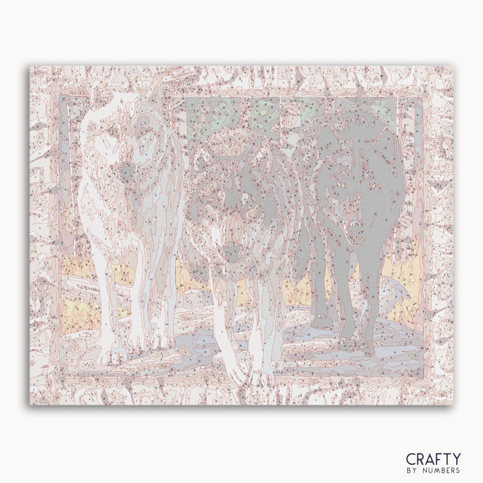 Wolf Friends Crafts painting inspired by famous paintings, featuring elements of vincent van gogh famous paintings style.