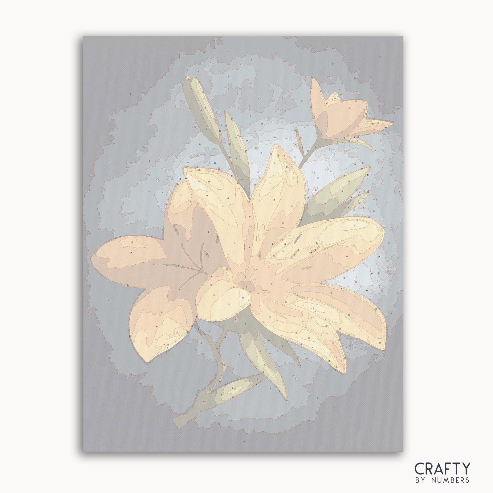Pintura de loto de flores amarillas por número inspirada en cuadros famosos y pinturas de flores famosas
