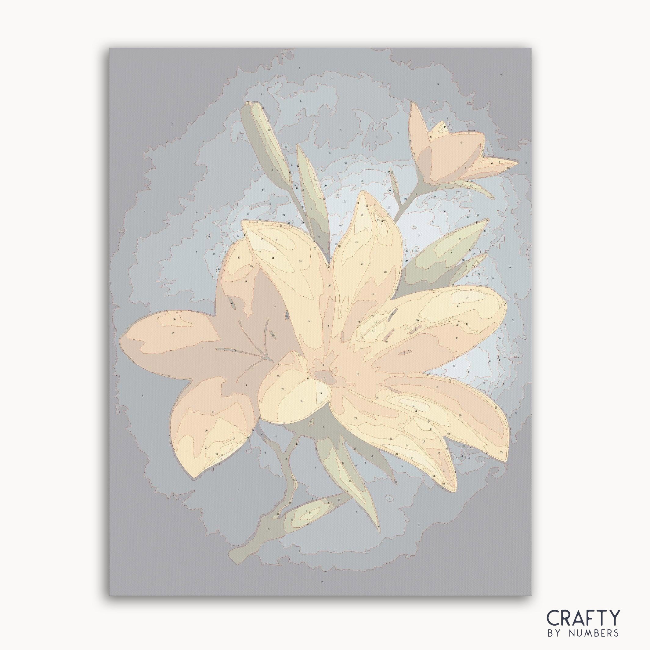 Yellow Flowers Lotus paint by number inspired by famous paintings and famous flower paintings