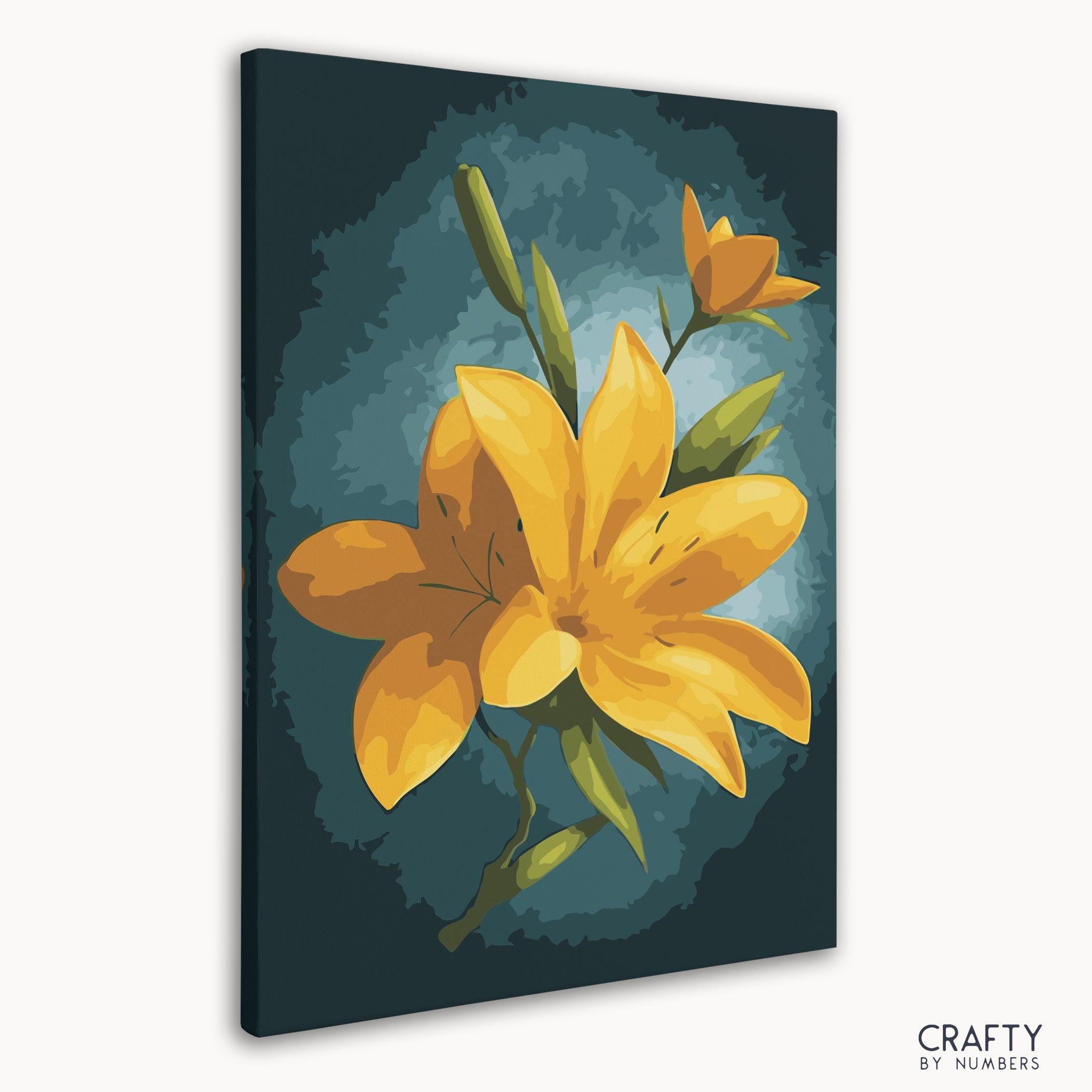 Vibrant Yellow Flowers Lotus paint by number with themes like famous paintings and famous art paintings