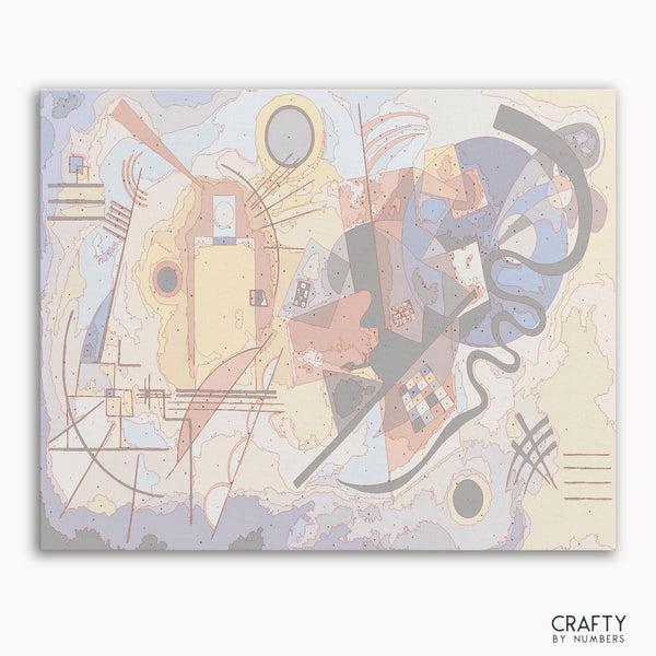 Yellow Red Blue by Wassily Kandinsky paint by numbers kit featuring famous paintings style with vibrant abstract shapes.