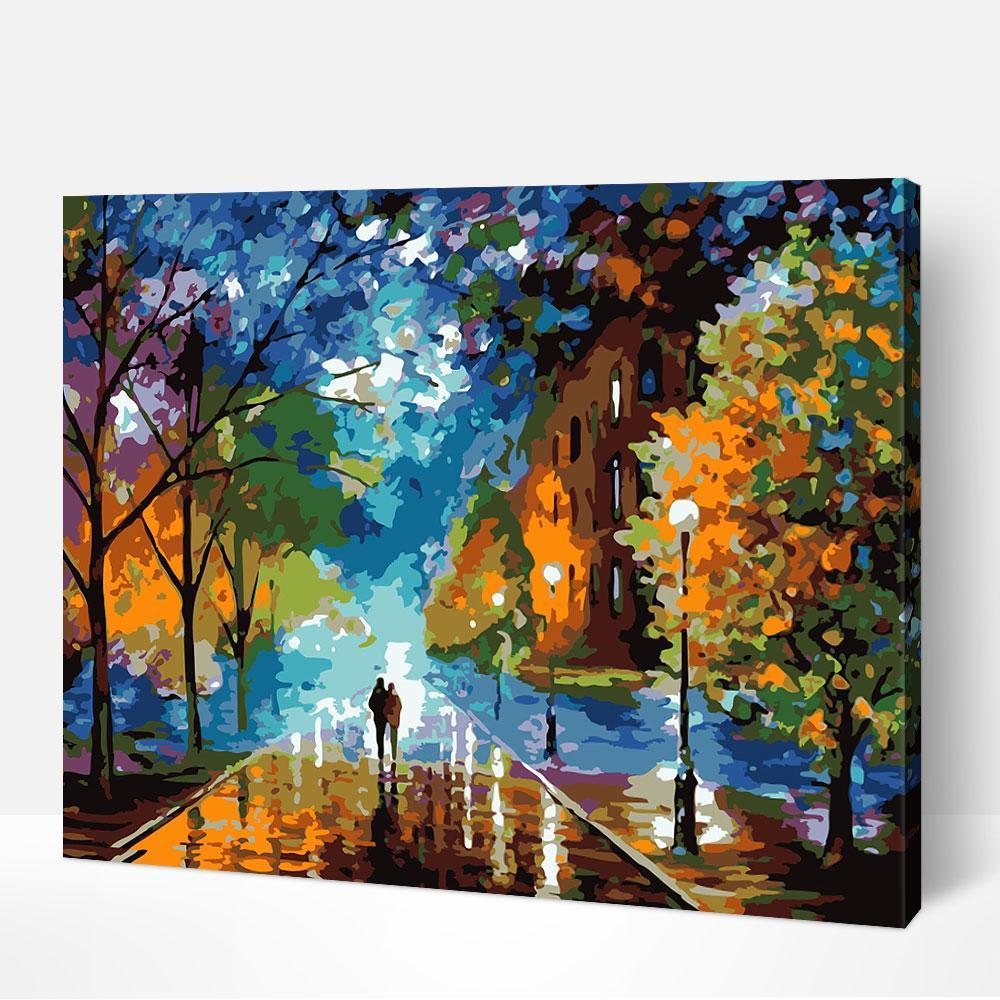 Set of vibrant acrylic paint pots included in Romantic Walk in the Rain kit