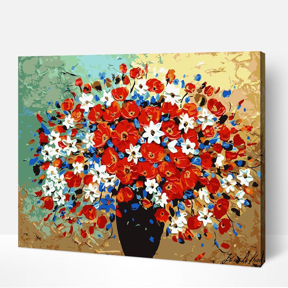 Bouquet of Colors numbered canvas before painting