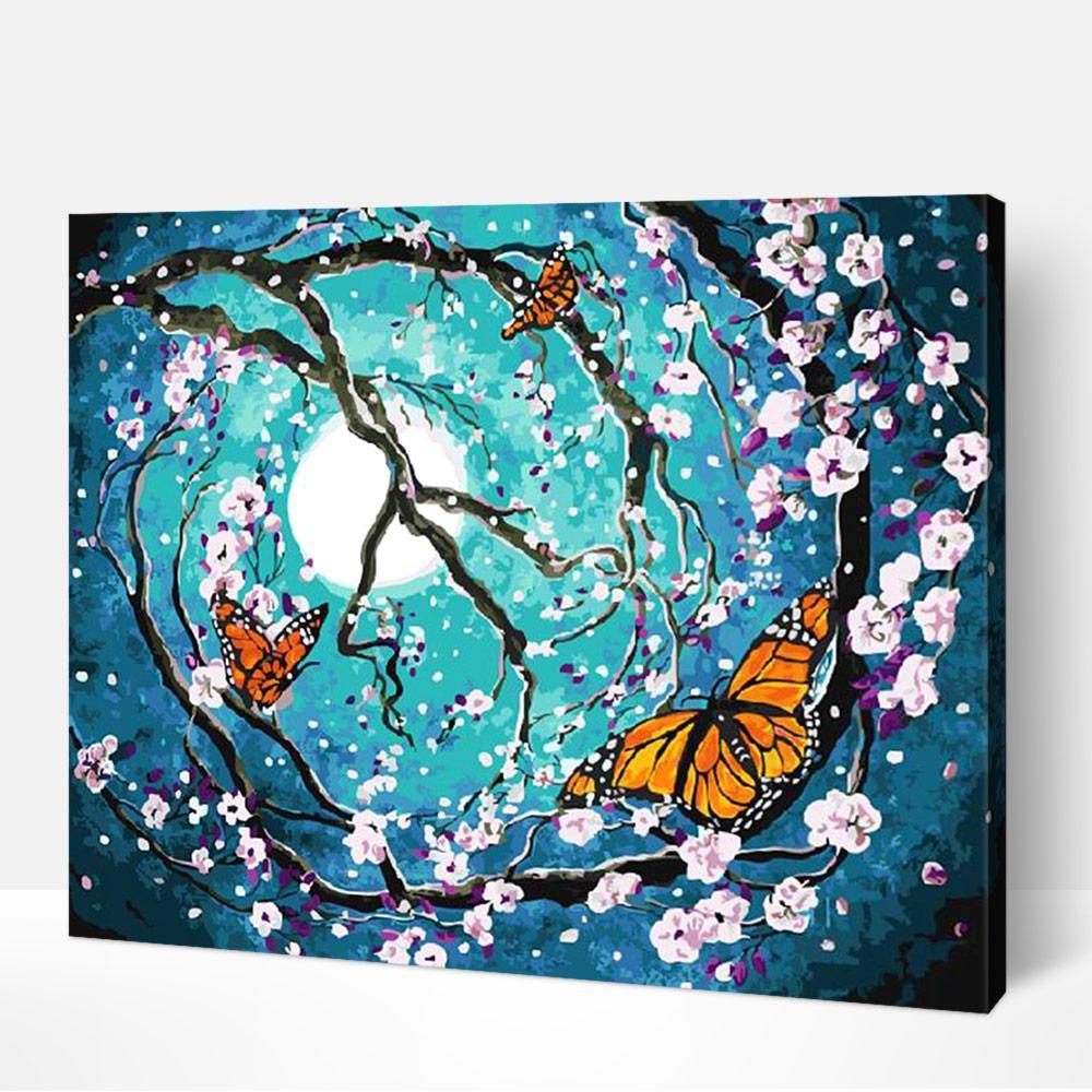 Butterfly Swirl numbered canvas before painting