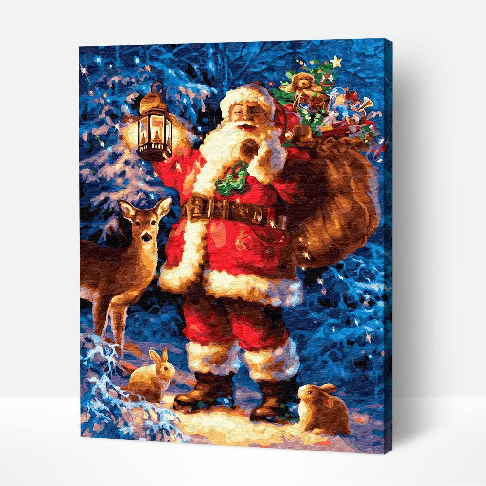 Detailed Merry Christmas paint by number evoking the emotion of most famous paintings and classical holiday charm.