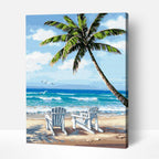 Stunning Paradise Beach paint by number scene merging beach beauty with famous paintings of women styles and top 10 picasso famous paintings inspiration.