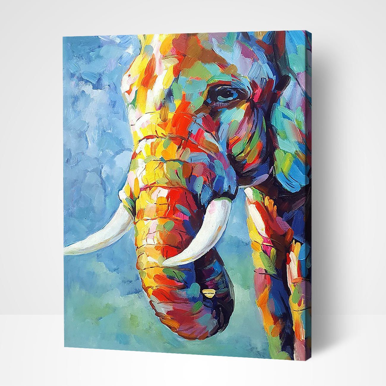 Colorful Impressionist Elephant paint by number featuring detailed texture famous artists paintings famous paintings of women.