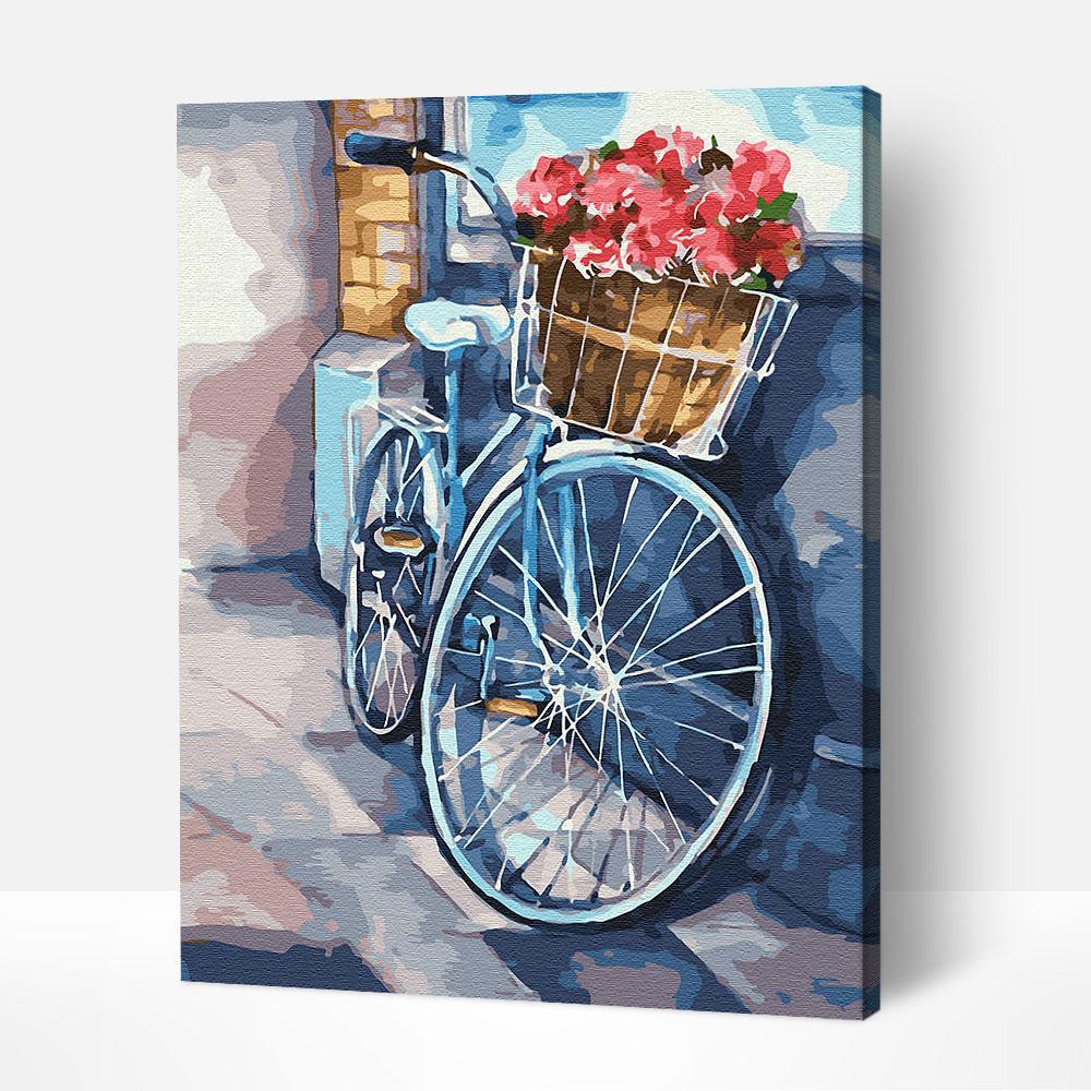 Romantic garden setting in Dutch paint by number format, blending famous flower paintings, famous still life paintings, and famous paintings of women with soft, emotional tones.