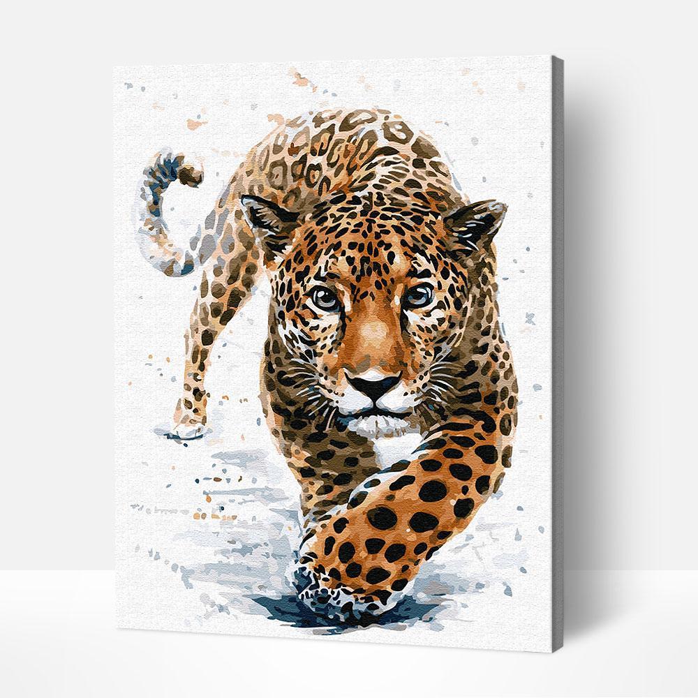 Realistic Hunting Leopard paint by number showcasing wildlife art, top 10 picasso famous paintings, pablo picasso famous paintings, frida kahlo famous paintings