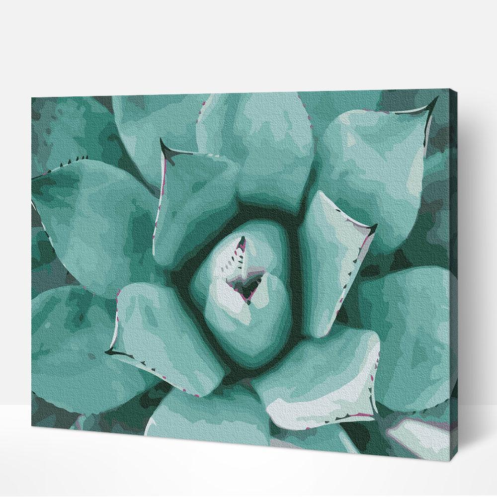 Vibrant succulent paint by number piece showcasing elements of famous abstract paintings and pablo picasso famous paintings.