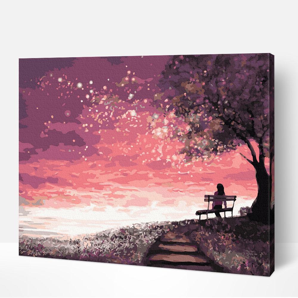 Pintura por números cielo estrellado tema Golden Dreams