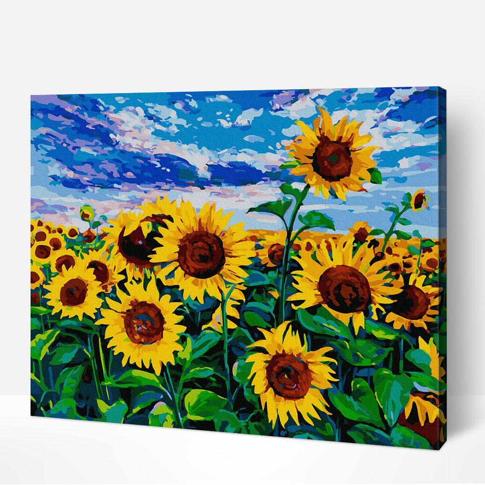 Sunflower field painting kit image