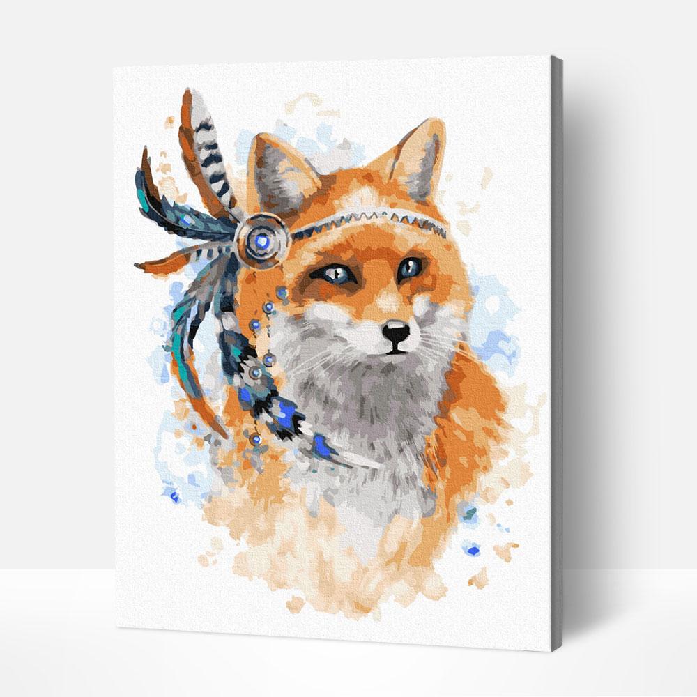 Lebendiger Fuchs-Traumfänger zum Malen nach Zahlen mit Elementen, die an die Top 10 der berühmten Gemälde von Picasso und die berühmten Gemälde von Pablo Picasso erinnern.