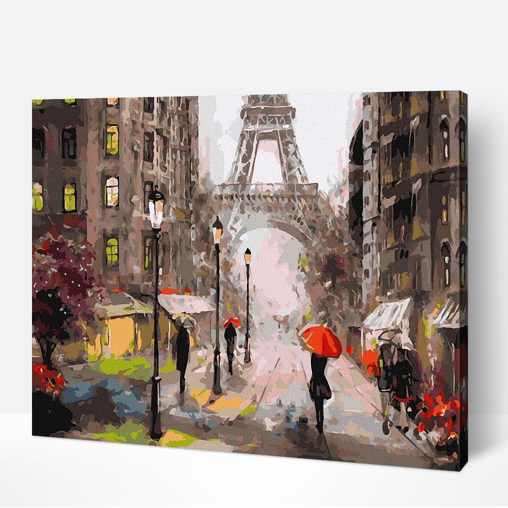 Vibrant colors in The Romance of the Paris Rain paint by number, famous art paintings, pablo picasso famous paintings, top 10 picasso famous paintings.