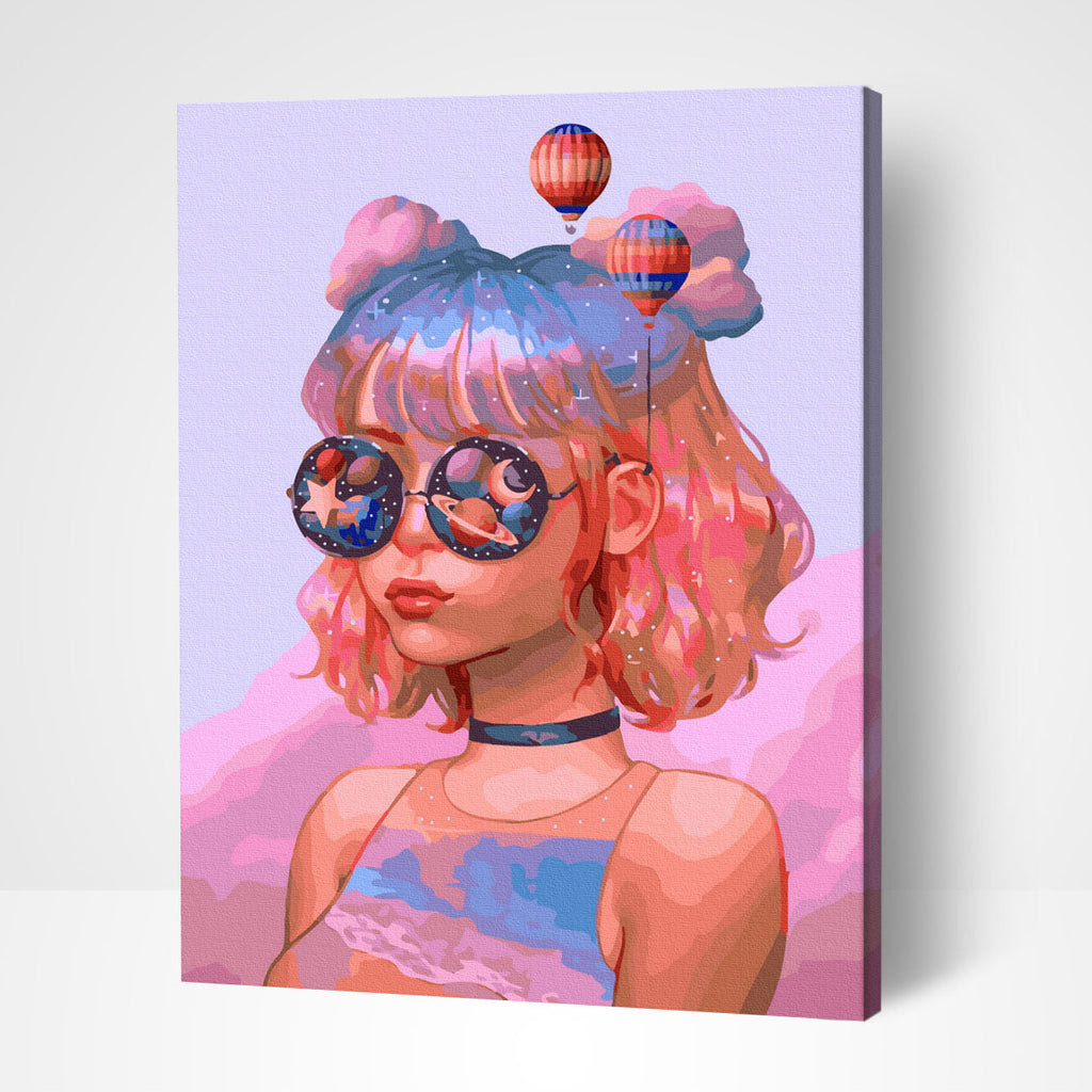 Stunning Universe Girl paint by number artwork capturing the essence of famous paintings of women and famous art paintings.