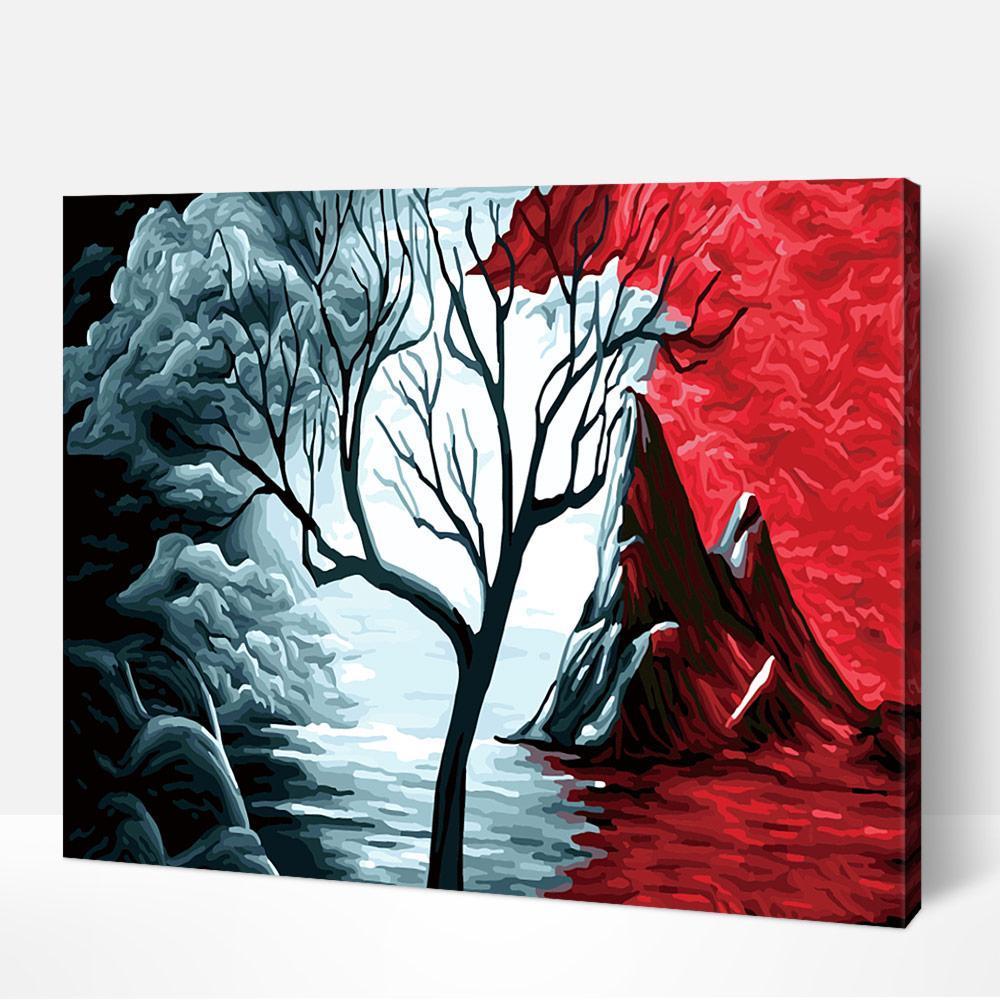 Pintura relajante de oscuro a claro por números, diseño de arte de pared