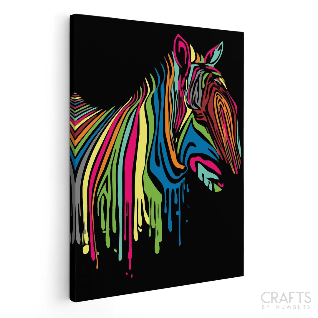Abstract Colorful Zebra - Crafty By Numbers - Paint by Numbers - Paint by Numbers for Adults - Painting - Canvas - Custom Paint by Numbers