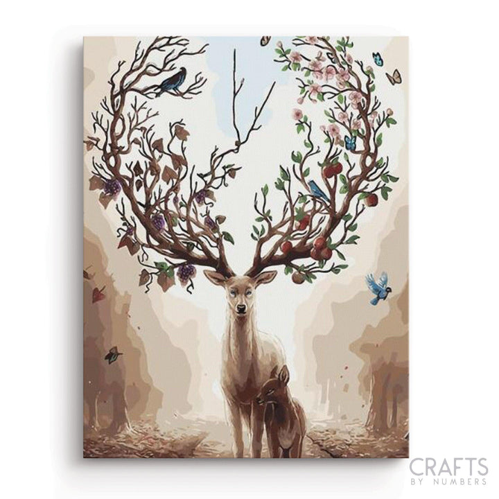 Abstract Deer Tree - Crafty By Numbers - Paint by Numbers - Paint by Numbers for Adults - Painting - Canvas - Custom Paint by Numbers