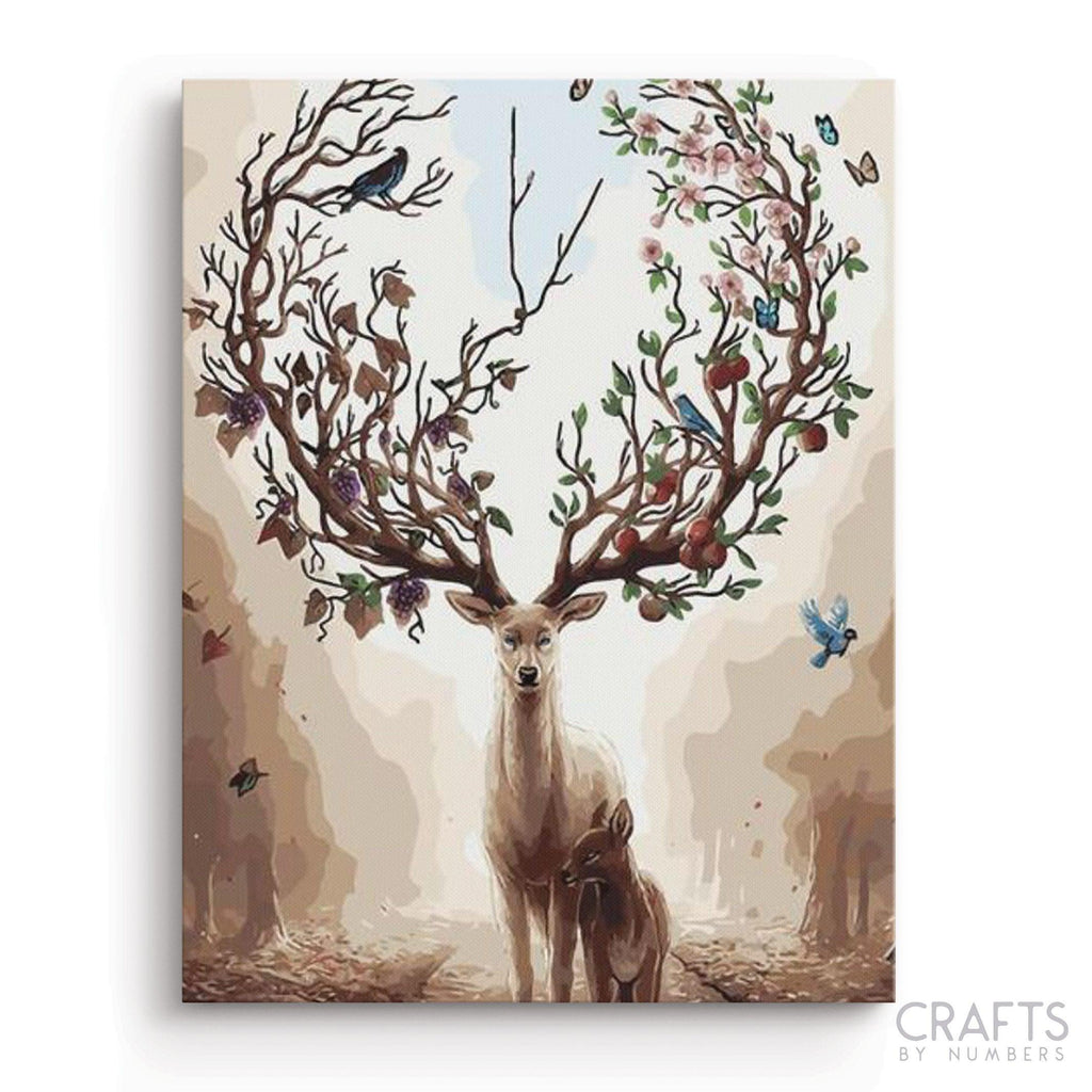 Abstract Deer Tree, Painting by Numbers