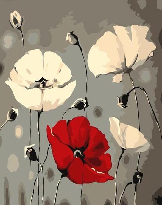 Abstract Flowers - Crafty By Numbers - Paint by Numbers - Paint by Numbers for Adults - Painting - Canvas - Custom Paint by Numbers