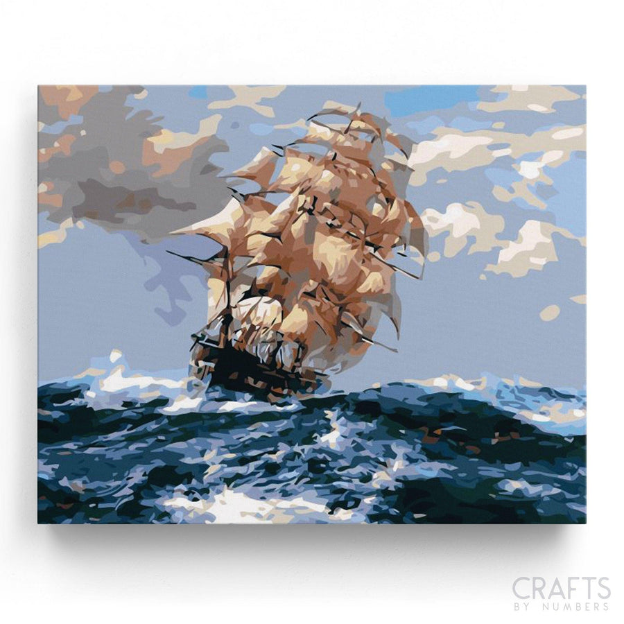 Abstract Sailing Ship - Crafty By Numbers - Paint by Numbers - Paint by Numbers for Adults - Painting - Canvas - Custom Paint by Numbers