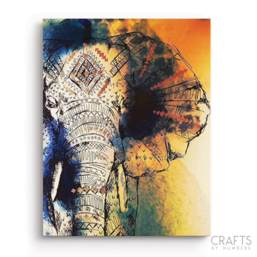 African Elephant - Crafty By Numbers - Paint by Numbers - Paint by Numbers for Adults - Painting - Canvas - Custom Paint by Numbers