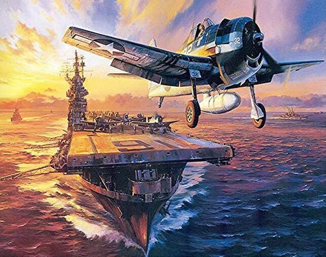 Aircraft Carrier numbered canvas before painting