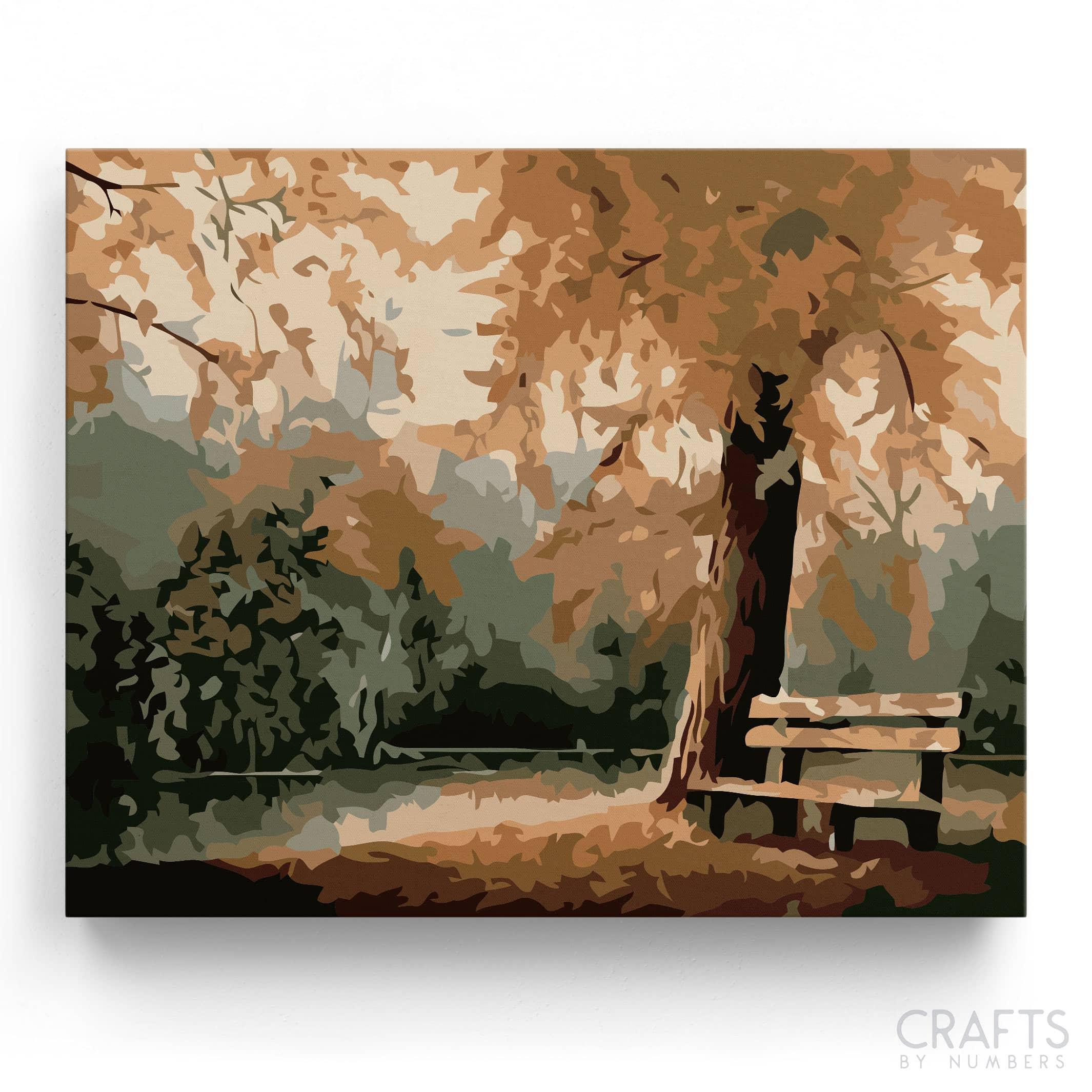 Autumn Park Oil Paint - Crafty By Numbers - Paint by Numbers - Paint by Numbers for Adults - Painting - Canvas - Custom Paint by Numbers