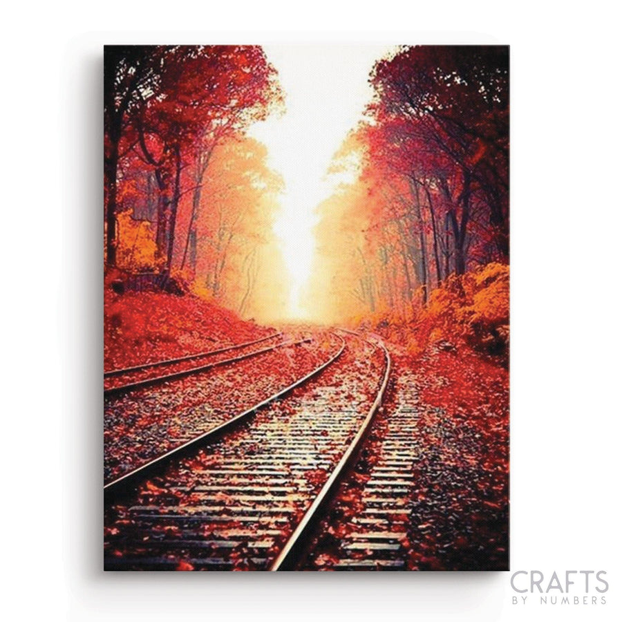 Autumn Railway - Crafty By Numbers - Paint by Numbers - Paint by Numbers for Adults - Painting - Canvas - Custom Paint by Numbers