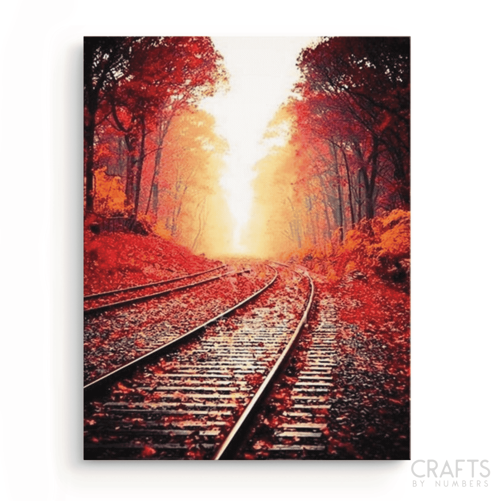 Herbsteisenbahn – Crafty By Numbers – Malen nach Zahlen – Malen nach Zahlen für Erwachsene – Gemälde – Leinwand – individuelles Malen nach Zahlen