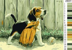 Baseball Puppy Dog - Crafty By Numbers - Paint by Numbers - Paint by Numbers for Adults - Painting - Canvas - Custom Paint by Numbers