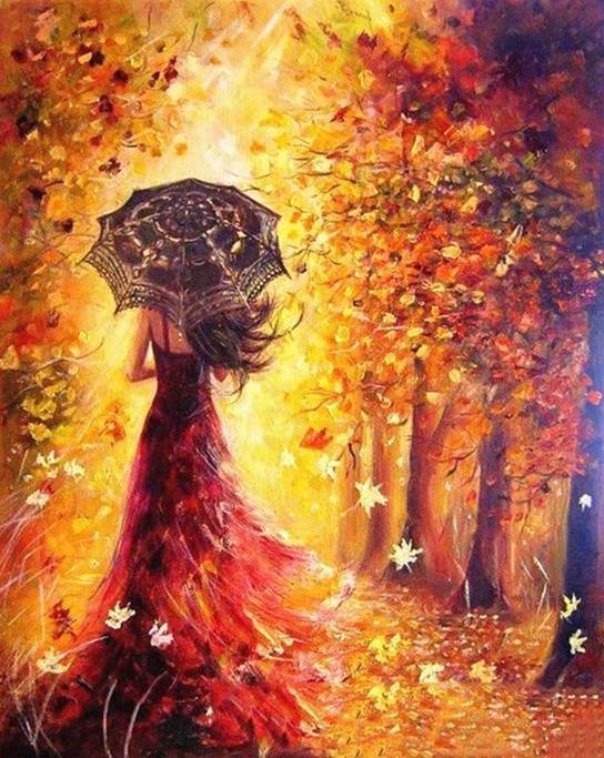 Beautiful Women Autumn - Crafty By Numbers - Paint by Numbers - Paint by Numbers for Adults - Painting - Canvas - Custom Paint by Numbers