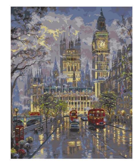 Big Ben Street View – Crafty By Numbers – Malen nach Zahlen – Malen nach Zahlen für Erwachsene – Gemälde – Leinwand – individuelles Malen nach Zahlen