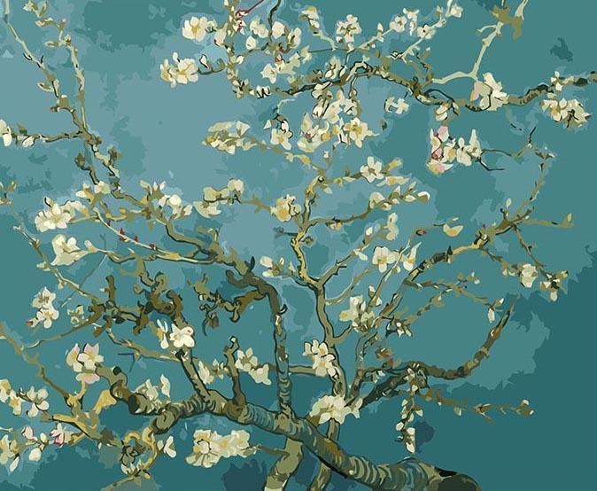 Almendro floreciente - Astuto por números - Pintura por números - Pintura por números para adultos - Pintura - Lienzo - Pintura personalizada por números