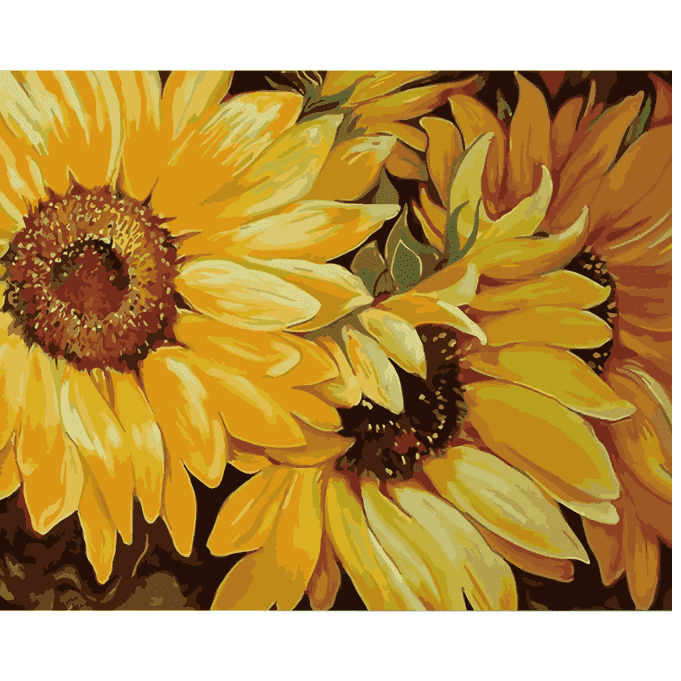 Blossom Sunflowers numbered canvas ready for painting