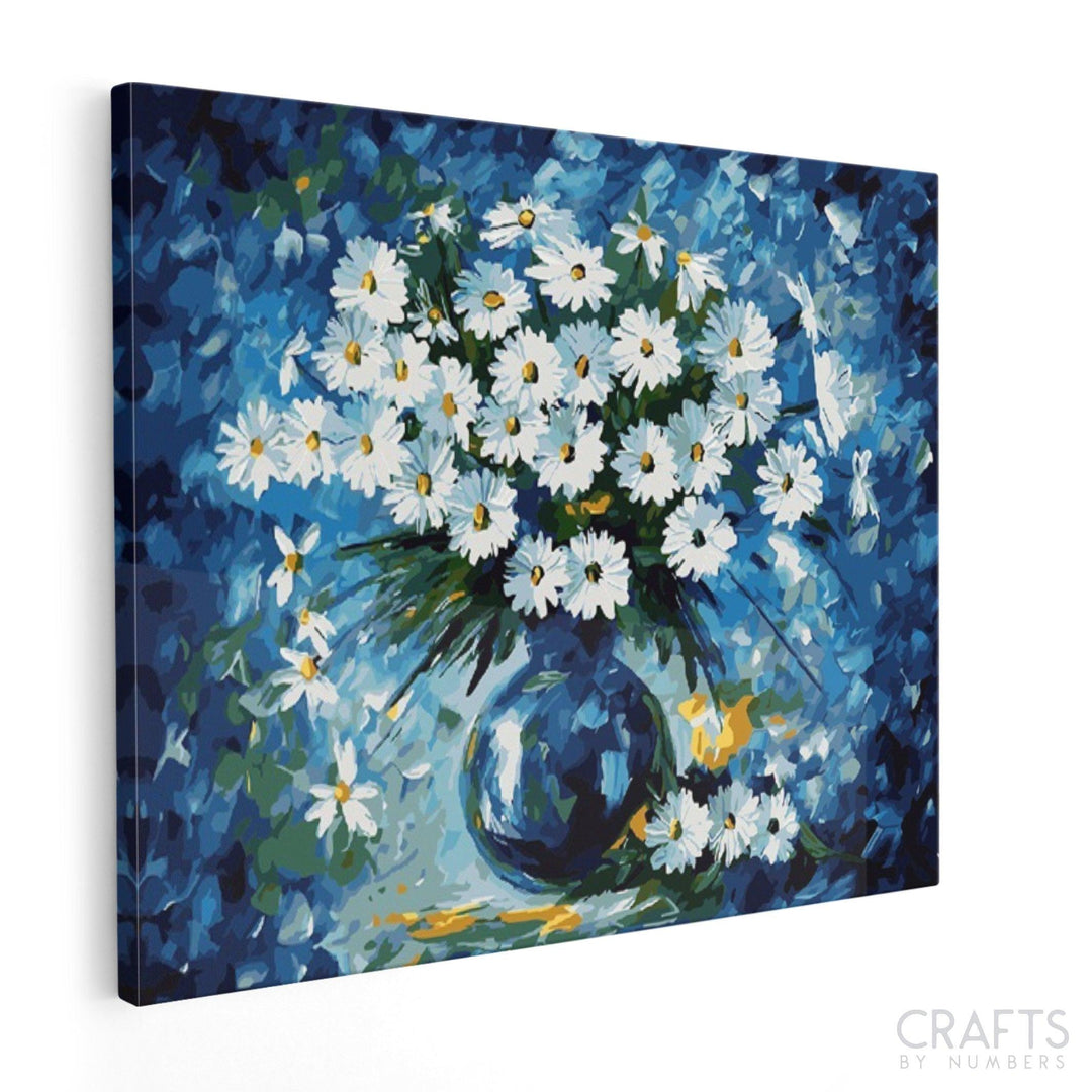 Blue Daisy Floret - Crafty By Numbers - Paint by Numbers - Paint by Numbers for Adults - Painting - Canvas - Custom Paint by Numbers