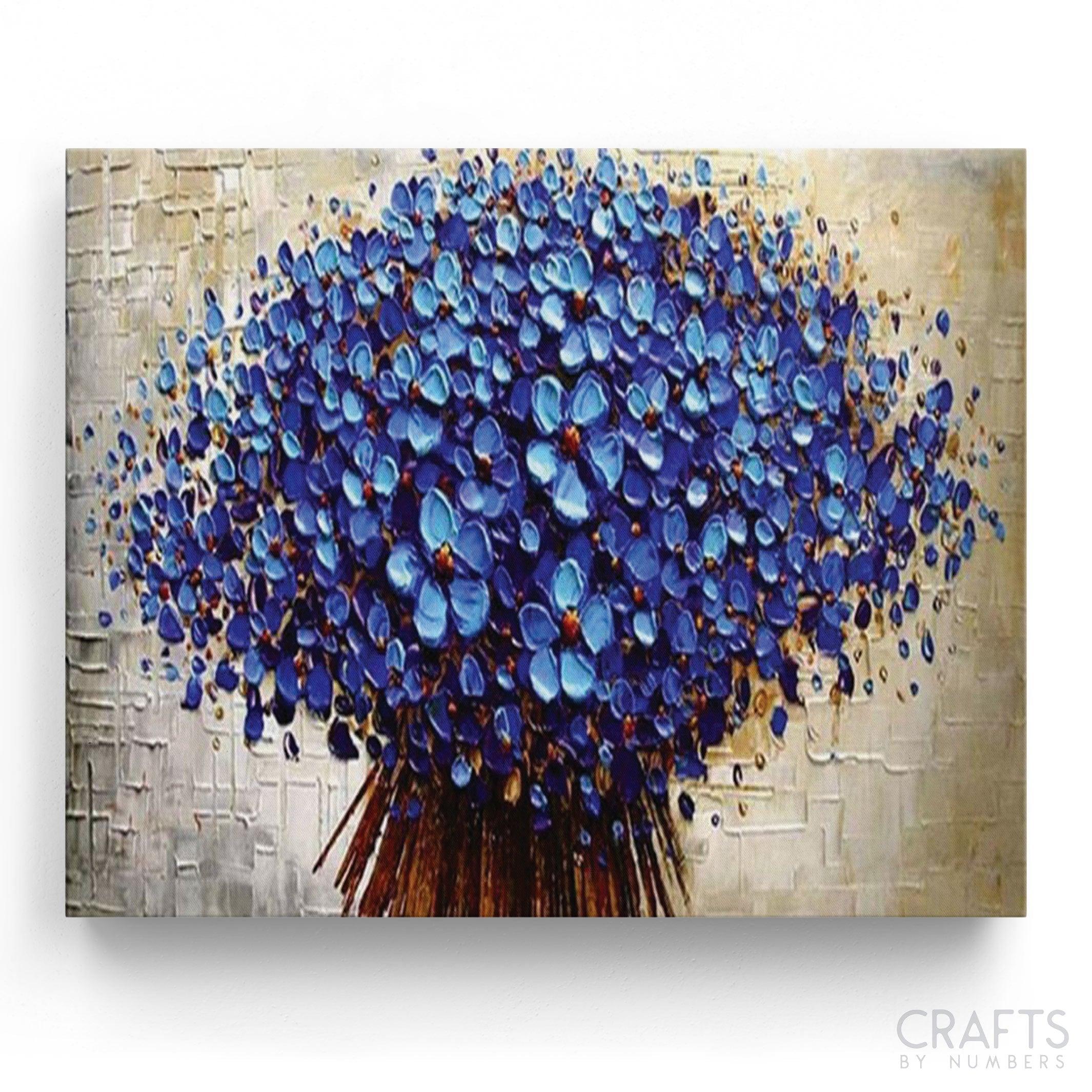 Blue Flower Tree | Paint by Numbers | Crafty by Numbers – Crafty By Numbers