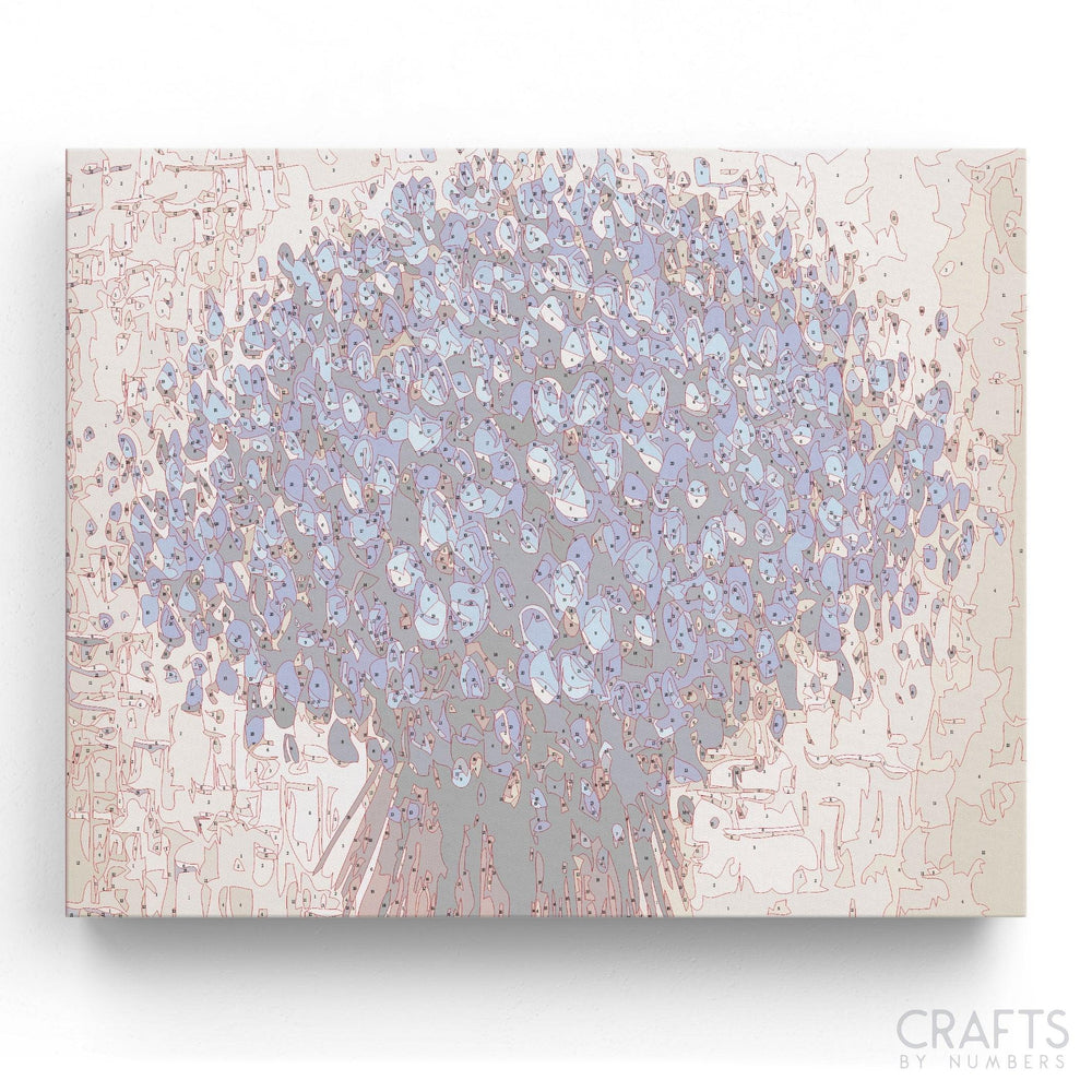 Blue Flower Tree - Crafty By Numbers - Paint by Numbers - Paint by Numbers for Adults - Painting - Canvas - Custom Paint by Numbers