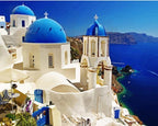 Blue Santorini Banlana - Crafty By Numbers - Paint by Numbers - Paint by Numbers for Adults - Painting - Canvas - Custom Paint by Numbers