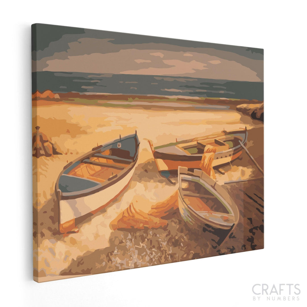 Boats In Beech - Crafty By Numbers - Paint by Numbers - Paint by Numbers for Adults - Painting - Canvas - Custom Paint by Numbers