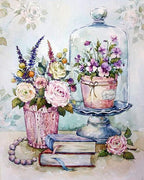 Books & Flowers - Crafty By Numbers - Paint by Numbers - Paint by Numbers for Adults - Painting - Canvas - Custom Paint by Numbers