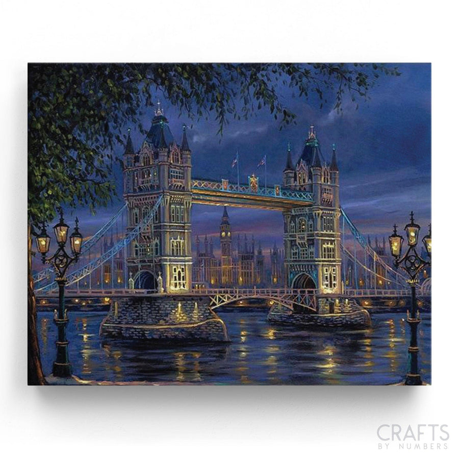 Bridge Of London Night - Crafty By Numbers - Paint by Numbers - Paint by Numbers for Adults - Painting - Canvas - Custom Paint by Numbers