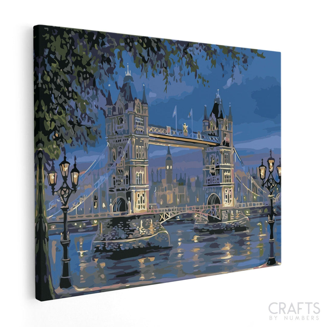 Bridge Of London Night - Crafty By Numbers - Paint by Numbers - Paint by Numbers for Adults - Painting - Canvas - Custom Paint by Numbers