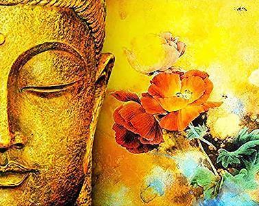 Buddha Statue In Yellow Paint - Crafty By Numbers - Paint by Numbers - Paint by Numbers for Adults - Painting - Canvas - Custom Paint by Numbers