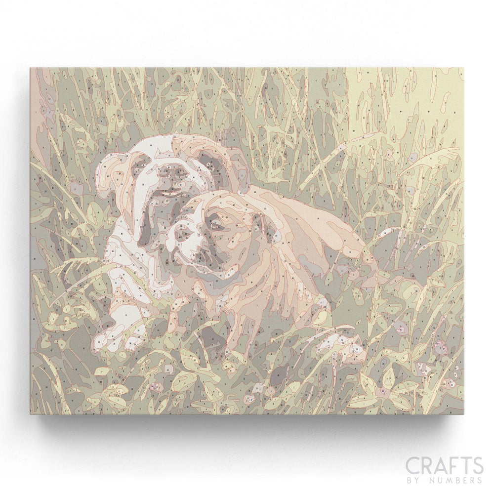 Bulldog with Puppy - Crafty By Numbers - Paint by Numbers - Paint by Numbers for Adults - Painting - Canvas - Custom Paint by Numbers
