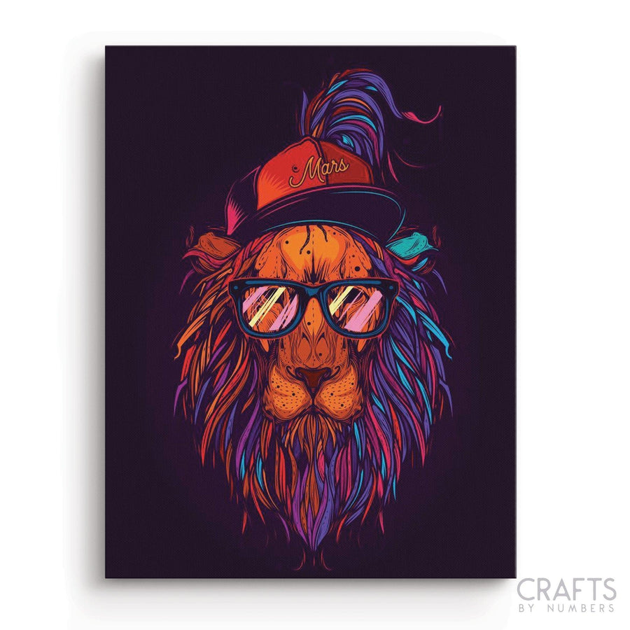 Cap Lion - Crafty By Numbers - Paint by Numbers - Paint by Numbers for Adults - Painting - Canvas - Custom Paint by Numbers