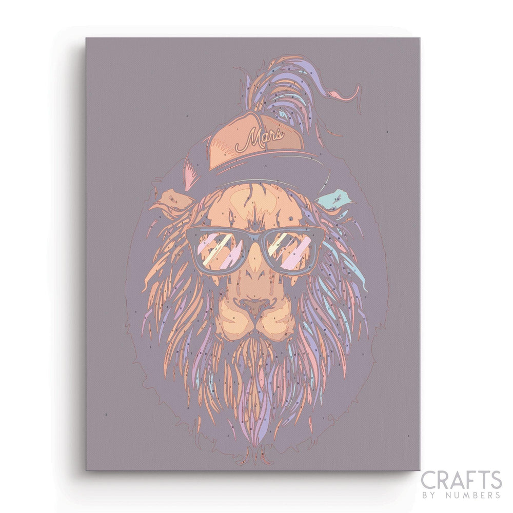 Cap Lion - Crafty By Numbers - Paint by Numbers - Paint by Numbers for Adults - Painting - Canvas - Custom Paint by Numbers