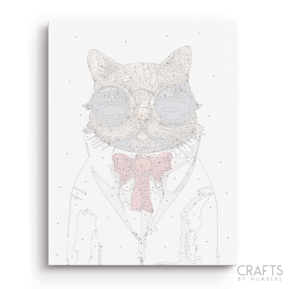 paint by numbers kit Cat With Fish Glasses